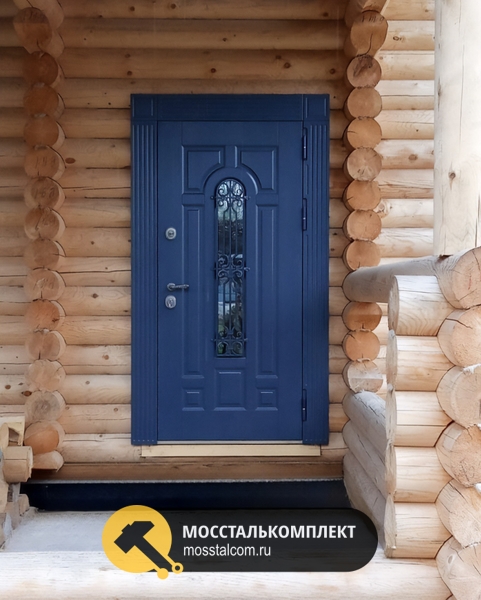 Дверь МДФ синего цвета